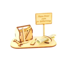 Werkzeugkasten Geldgeschenk und/ oder Gutschein Geschenk aus Holz Personalisiert-K21-