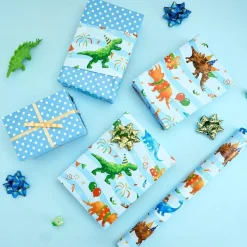 Wernnsai Dinosaurier Geschenkpapier, 1 Rolle Dino Geschenkpapier für