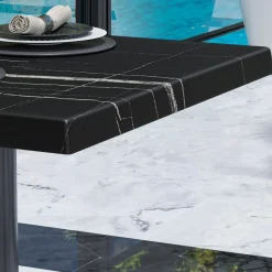 WERZA | Werzalit Tischplatte | 120x70cm | Schwarz Marmor | Topalit Tischplatte