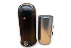 WESCO Kickmaster Maxi Abfallsammler 40 Liter Stahlblech mattschwarz Dämpfer