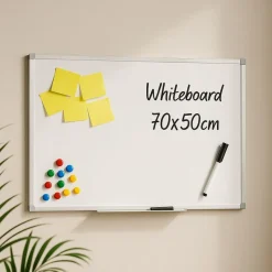 Whiteboard Magnettafel Wandtafel 70x50cm 12 Magnete Präsentationstafel Tafel