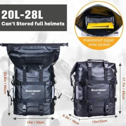 WILD HEART Motorrad Seitentasche 20L/25L Edelstahl wasserdicht, verschleißfest