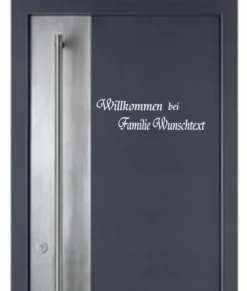 Willkommen bei Wunschtext Aufkleber Haustüraufkleber Türschild Wunschname 184/5