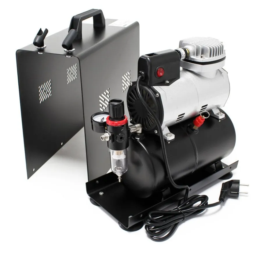 Wiltec Airbrush Einzylinderkompressor AF186A Lufttank 4bar Abschaltautomatik