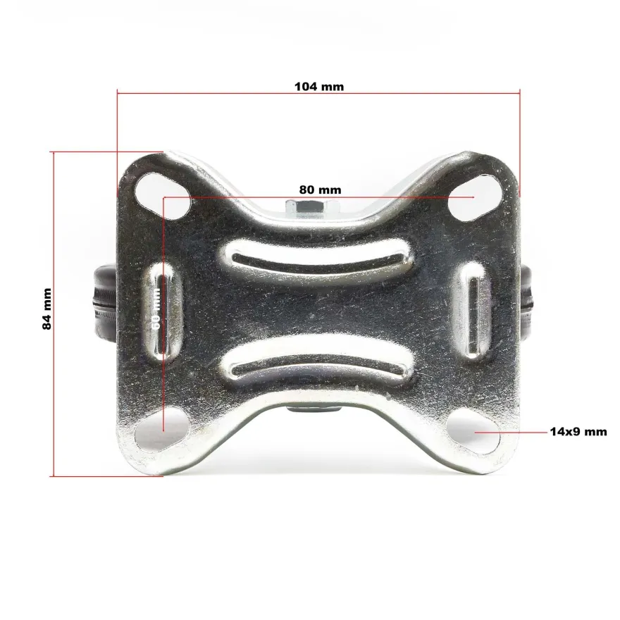 Wiltec Bockrollen Set 2x Transportrolle Vollgummirad 125mm 100kg Metallfelge