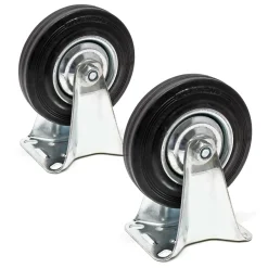 Wiltec Bockrollen Set 2x Transportrolle Vollgummirad 125mm 100kg Metallfelge