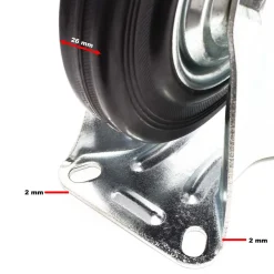 Wiltec Bockrollen Set 2x Transportrolle Vollgummirad 125mm 100kg Metallfelge