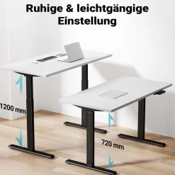 Wiltec Höhenverstellbarer Schreibtisch Zweimotorig Gestell Schreibtischrahmen