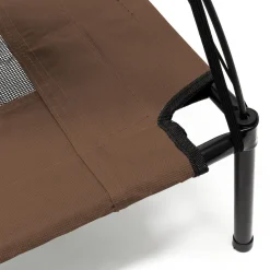 Wiltec Hundebett Dach Braun 76x60x16cm bis 25kg Outdoor Hundeliege Sonnendach