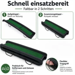 Wiltec Hunderampe 155x40cm 75kg faltbar Kunstrasen Einstiegshilfe Autorampe Hund