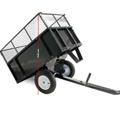 Wiltec Kippanhänger 166,5x77,5x106cm 300kg Rasentraktor Kipper Kippmulde Garten