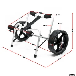 Wiltec klappbarer Alu Transportwagen 68 kg Kanuwagen Kajakwagen Surfwagen SUP