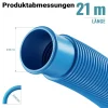 Wiltec Poolschlauch 21 m ?38 mm Schwimmbadschlauch mit Muffe Saugschlauch