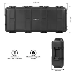 Wiltec Waffenkoffer 101,8x56,3x18,9cm Langwaffenkoffer Gewehrkoffer