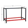Wiltec Werkbank Gestell 125x57x81cm Stahl Werkbankgestell Tischgestell Werktisch