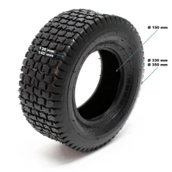Wiltec 2xReifenmantel 2xSchlauch 15x6.00-6 4pr Winkelventil Rasentraktor Mäher