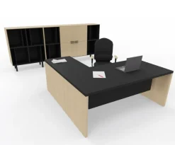 Winkelschreibtisch SILE mit Wangengestell 180/200 x 180 x 74 cm