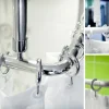 Winkelstange 150x150 cm Überlänge barrierefrei Chrom 2x Deckenhalterungen Badewanne
