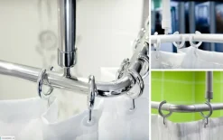 Winkelstange 150x150 cm Überlänge barrierefrei Chrom 2x Deckenhalterungen Badewanne