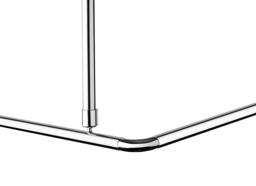 Winkelstange 150x150 cm Überlänge barrierefrei Chrom 2x Deckenhalterungen Badewanne