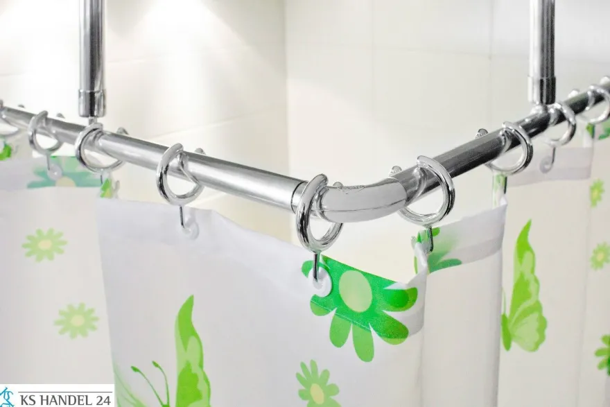 Winkelstange 150x150 cm Überlänge barrierefrei Chrom 2x Deckenhalterungen Badewanne