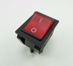 Wippenschalter rot 30A 250V mit Wasserdichte Abdeckung, 4pin beleuchtet