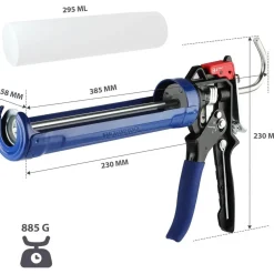 Workpro Kartuschenpresse 18:1 9:1 Übersetzung Silikonspritze 360° Drehrahmen