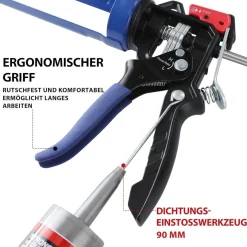 Workpro Kartuschenpresse 18:1 9:1 Übersetzung Silikonspritze 360° Drehrahmen