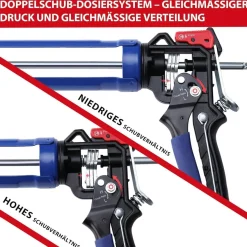 Workpro Kartuschenpresse 18:1 9:1 Übersetzung Silikonspritze 360° Drehrahmen