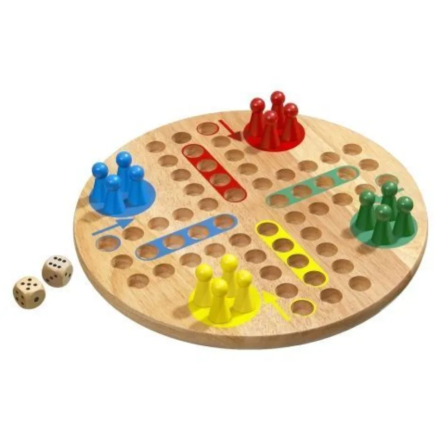 Würfelspiel - groß - Eschenholz - 16 Spielsteine