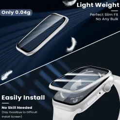 WSKEN Apple Watch Series 9/8/7 41mm Displayschutzfolie [Titanium Alloy Frame] 2