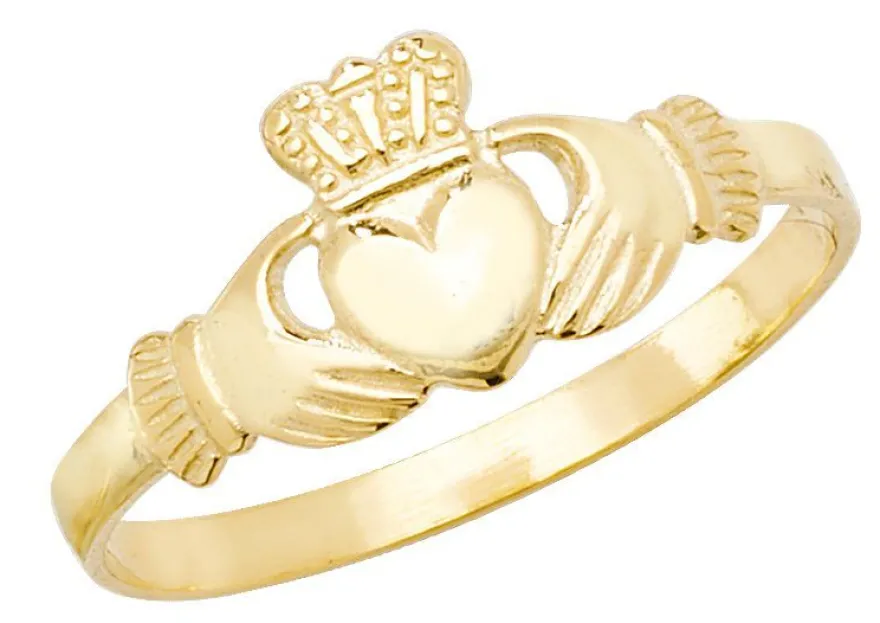 Wunderschöner 9 ct/Karat Gelb Gold Jungen - Claddagh Ring