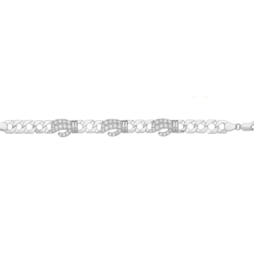 Wunderschönes 925 Sterling Silber Mädchen - Armband mit Zirkonia - 14cm, 9 Gramm