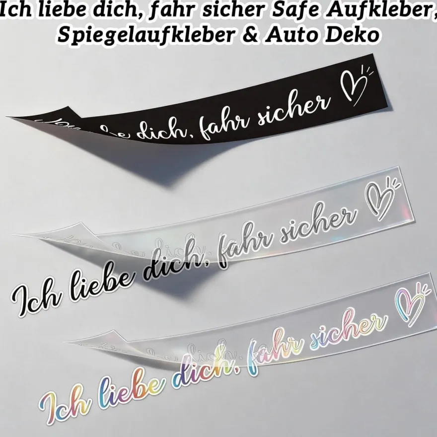 8x Auto Spiegel Aufkleber & Schlüsselanhänger - Wasserdichtes Vinyl für