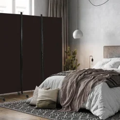 334,5 x 172 cm Raumteiler auf Rollen, Paravent 6-teilig, Trennwand faltbar, aus Stoff