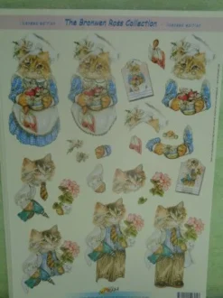 2 x 3D Bogen Doe Maar Brownen Ross süsse vermenschlichte Katzen Golf Angeln Liebe