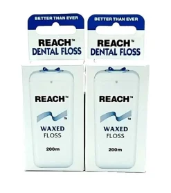 2x Dental Floss Reach Zahnseide gewachst 2x 200 m Zahnzwischenräume reinigen