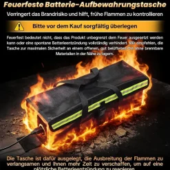 2x ELESKY Feuerfeste E-Bike Akkutasche - Kältebeständig, Wasserdicht, für