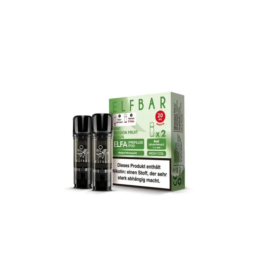 2x Elfbar ELFA Pod - Kiwi Passion Fruit Guava 20mg/ml