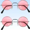 2 x 70er Jahre Hippie Brille Rosa Partybrille Flower Power Lennon Vintage