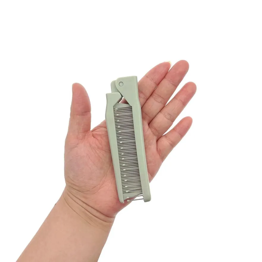 3x faltbare Haarbürsten Kamm Massagekopf feiner Zahnkamm Taschenreise für Frauen