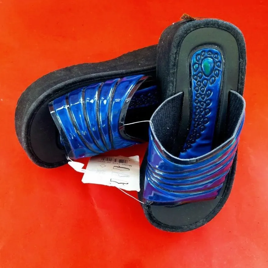 33x Fashy Damen Hausschuhe Bade & Freizeitslipper Neon Blau Farbe Gr.32-37 Restposten