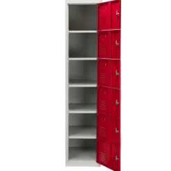 3 x Fächerschrank Umkleideschrank Schließfach Spind Schrank Metallschrank Rot