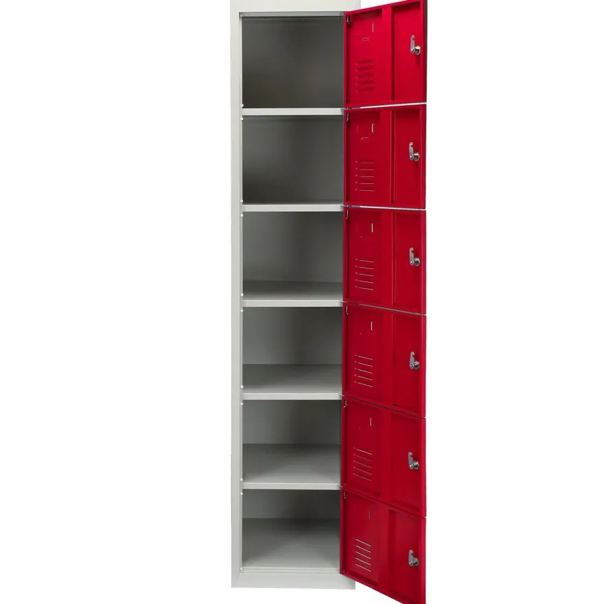 3 x Fächerschrank Umkleideschrank Schließfach Spind Schrank Metallschrank Rot