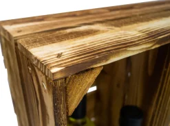 3 x flache Holzkiste Traute geflammt