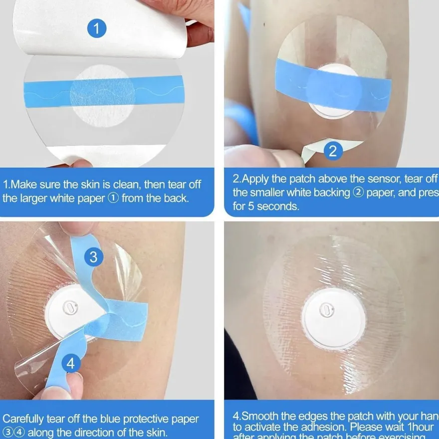 20x Freestyle Libre 3 Pflaster, transparente Sport-Pflaster für Sensor