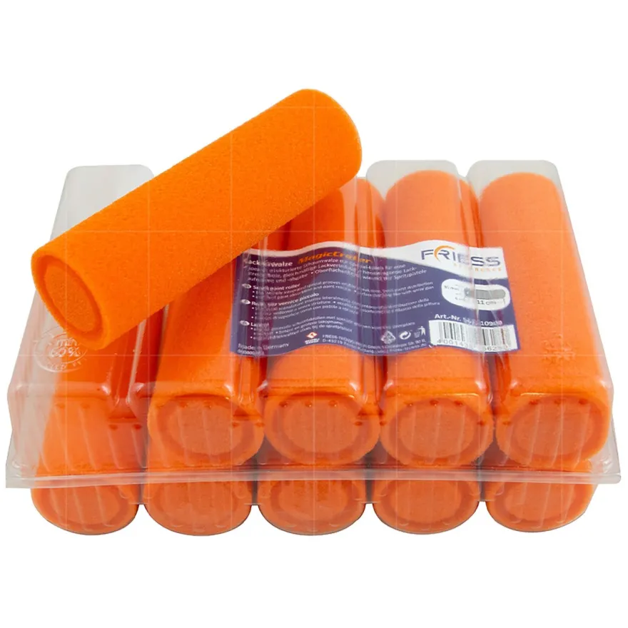 10x FRIESS Lackierwalze Magiccrater 11 cm Schaumwalze für ansatzfreies Lackieren