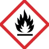 100x GHS Aufkleber Entzündlich 25x25mm Feuergefährlich PE-Plastik