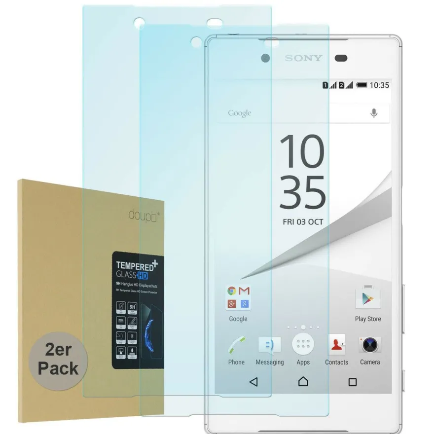 2x 9H Hartglas SONY Xperia Z5 HD Display Schutz Panzer Verbundglas Klar Folie