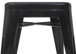 6x Hocker HWC-A73, Metallhocker Sitzhocker, Metall Industriedesign stapelbar
